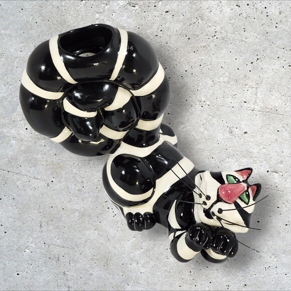 Y2K Lynda Corneille “Clancy” Cat Candle Holder SWAK Character Collectibles B&W - Picture 2 of 14